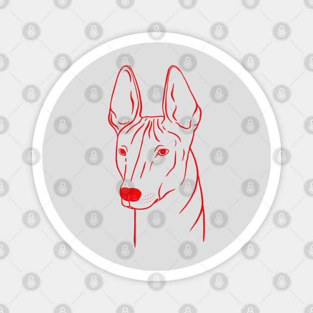 Xoloitzcuintli (Light Gray and Red) Magnet by illucalliart